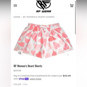 RF Wear Pink Heart Athletic Shorts